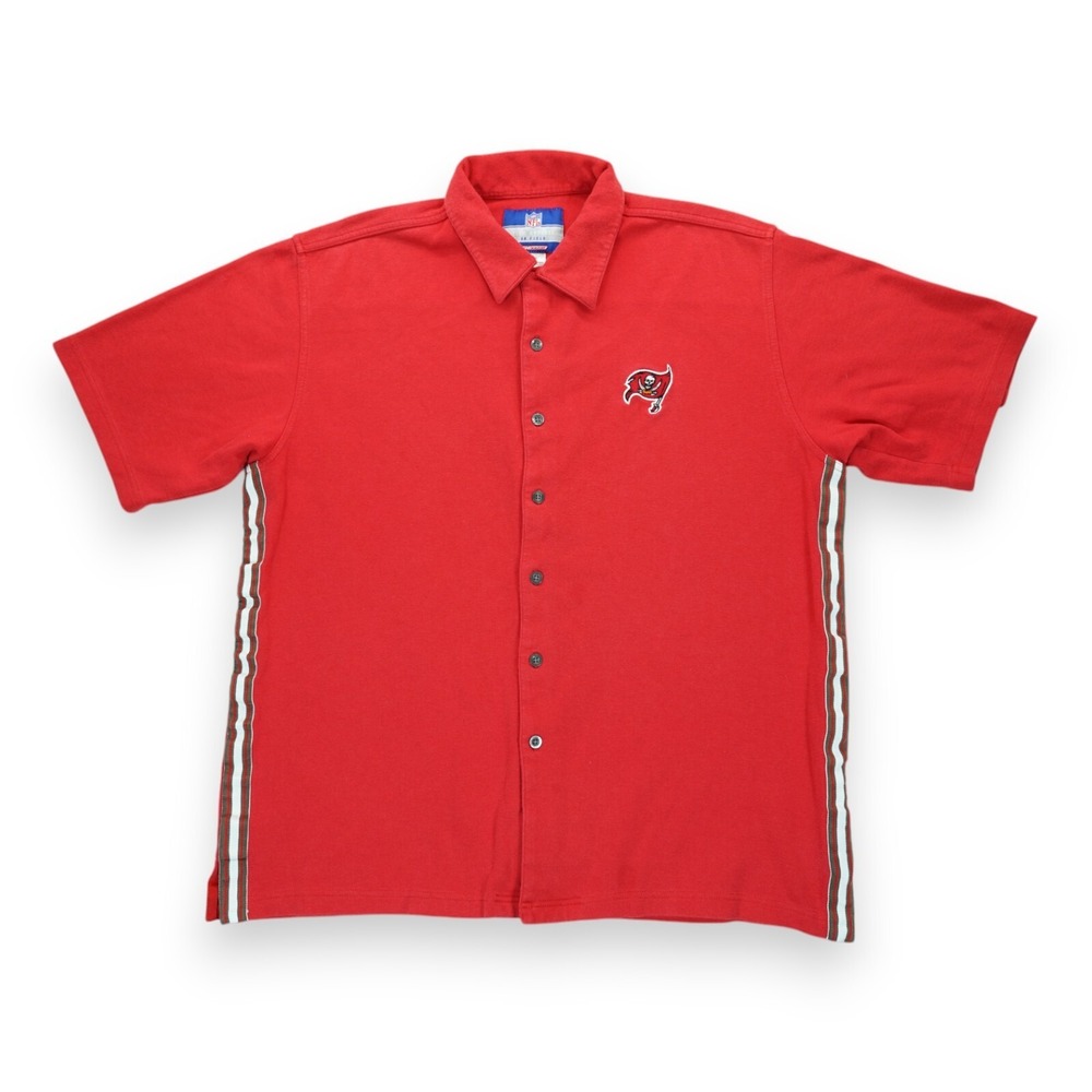 Vintage Reebok Tampa Bay‎ Buccaneers Men's Shirt Size Large Red Short Sleeve